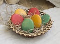 Easter eggs on the background boards Royalty Free Stock Photo