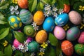 Easter Eggs Background. Generative Ai