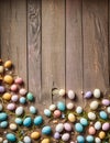 Easter eggs background illustration, border design, pattern Royalty Free Stock Photo