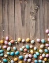 Easter eggs background illustration, border design, pattern Royalty Free Stock Photo