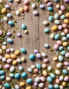 Easter eggs background illustration, border design, pattern Royalty Free Stock Photo