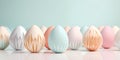 Easter eggs background in origami paper style