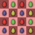 Easter eggs pattern background vectorial illustration a chess