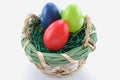 Easter eggs in basket