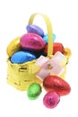 Easter Eggs in Basket Royalty Free Stock Photo