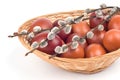 Easter eggs in a basket Royalty Free Stock Photo