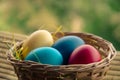 Easter eggs in the basket