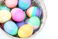 Easter Eggs Basket Isolated Royalty Free Stock Photo