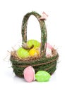 Easter eggs basket Royalty Free Stock Photo