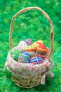 Easter eggs in basket