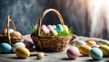 Easter Eggs in a Basket Royalty Free Stock Photo