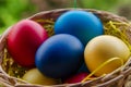 Easter eggs in the basket