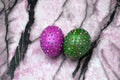 Easter eggs in beads in different colors . Royalty Free Stock Photo
