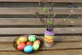 Easter eggs and beautiful jar