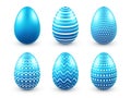 Easter eggs blue set. Spring Holidays in April. Seasonal celebration.Egg hunt. Sunday.