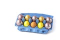 Easter Eggs Box. Copy space for text Royalty Free Stock Photo
