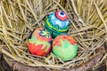 Easter eggs with bright drawing