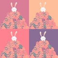 Easter eggs and bunnies seamless pattern