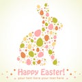 Easter eggs bunny silhouette card Royalty Free Stock Photo