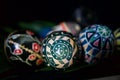 3 Easter Eggs called Pysanka Hand Dyed