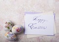 Easter eggs card with caligraphy fonts