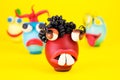 Easter Eggs Cartoonish Characters With Plasticine Eyes, Mouth and Hair Having an Expressive Faces Royalty Free Stock Photo