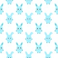 Seamless pattern. Easter eggs cartoons illustrarion. Kawaii.