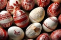 Easter eggs with carving Colorful hand painted