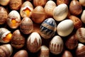 Easter eggs with carving Colorful hand painted