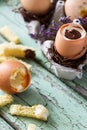 Easter Eggs with Cheesecake, Chocolate and Jam