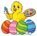 Easter eggs and chicken painter topic 1