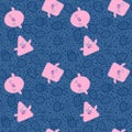 Easter eggs and chicken seamless spring party pattern for wrapping paper and fabrics and linens and kids