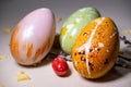 Easter eggs with chocolate with a surprise inside