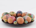 Easter eggs and chocolates closeup Royalty Free Stock Photo