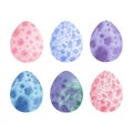 Easter eggs collection. Hand drawn elements isolated on whita Royalty Free Stock Photo