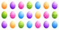 Easter egg set, painted eggs collection, colored Easter egg Royalty Free Stock Photo