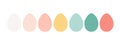 Easter eggs collection. Painted eggs. Happy Easter. Hand drawn vector illustration