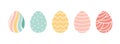 Easter eggs collection. Painted eggs. Happy Easter. Hand drawn vector illustration