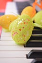 Easter eggs colored decoration festivity piano instrument music
