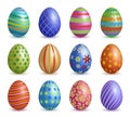 Easter eggs. Colored floral graphic decoration for easter celebration symbols vector realistic eggs collection