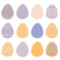 Easter eggs with colorful geometric patterns.