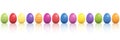 Easter Eggs Colorful Mixture In A Line