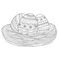 Easter eggs.Coloring book antistress for adults