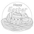 Easter eggs.Coloring book antistress for children and adults Royalty Free Stock Photo