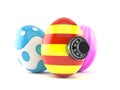 Easter eggs with combination lock