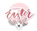 Vector EPS10 hand written lettering illustration for happy easter banner, poster, sale invitation template with colorful