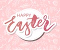 Vector EPS10 hand written lettering illustration for happy easter banner, poster, sale invitation template with colorful