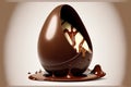 Easter eggs contain chocolate sauce Royalty Free Stock Photo
