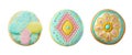 Easter Eggs Cookies with Royal Icing Isolated, Biscuit Color Eggs for Easter Design, Generative AI Illustration