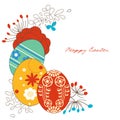 Easter eggs corner decoration Royalty Free Stock Photo